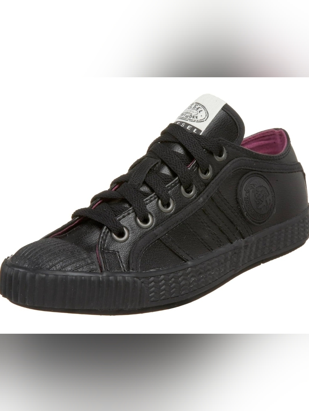 Y2K Keds Diesel Black Low-Top Sneaker Vegan Leather - size 38 Eur / US 7.5
